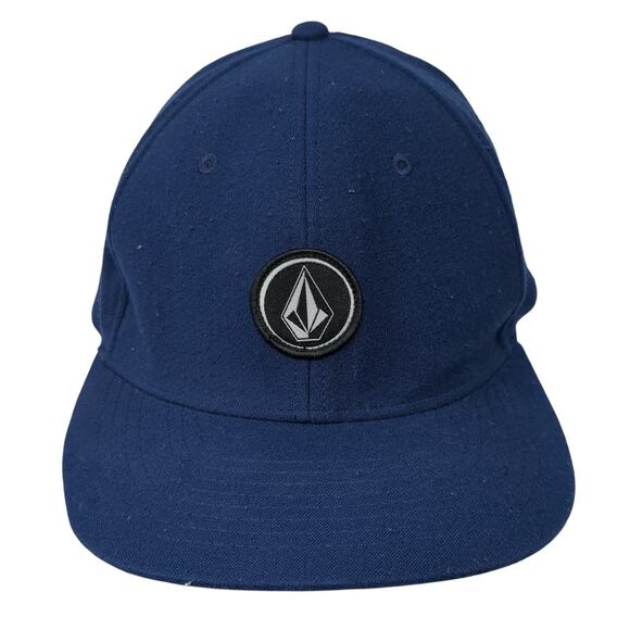 Volcom Fitted Baseball Cap Blue XL Lightweight Embroidered Vented Holes - Picture 1 of 9
